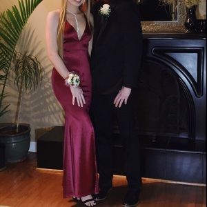 Red Satin prom dress